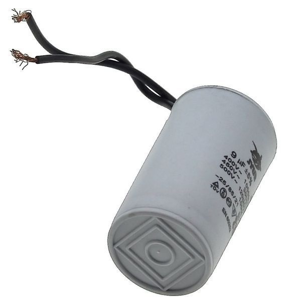 Конденсатор JYUL CBB-60 9 мкф &mdash; 450 VAC дроту (35*63 mm) 64511-088 фото