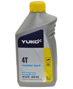 Масло для 4-х тактних двигунів YUKO MASTER SYNT 4T SAE 10W-30 1л полусинтетика 56073-144 фото