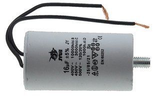 Конденсатор JYUL CBB-60L 16мкф - 450 VAC болт + дроту(40*73 mm) 64581-158 фото