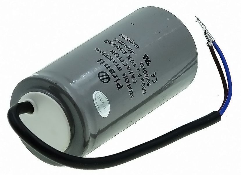 Конденсатор&nbsp;Piranil&nbsp;CD-60&nbsp;500мкф&nbsp;-&nbsp;250&nbsp;VAC&nbsp;Пусковой&nbsp;50Hz&nbsp;(50*103&nbsp;mm)&nbsp;провода 45873-353 фото