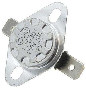 Термореле KSD 301 (125*C 10A, 250V) с кнопкой для утюгов и обогревателей 244333-081 фото