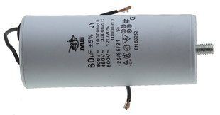 Конденсатор JYUL CBB-60L 60мкф - 450 VAC болт + дроту(49*120 mm) 64591-168 фото