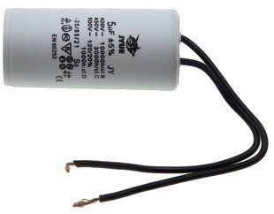 Конденсатор JYUL CBB-60 5мкф - 450 VAC дроту(30*65 mm) 64506-083 фото