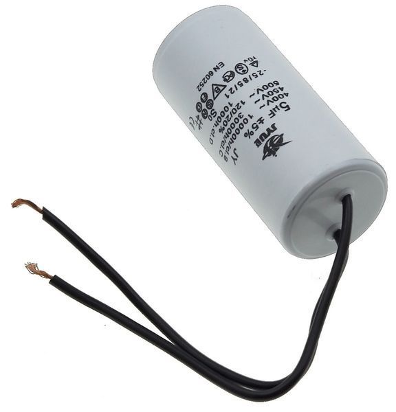 Конденсатор JYUL CBB-60 5мкф - 450 VAC дроту(30*65 mm) 64506-083 фото