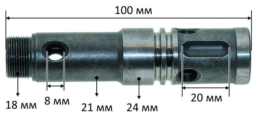 Ствол бочкового перфоратора SDS+ D24 L-100 мм з різьбленням 70863-031 фото