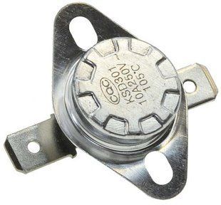 Термореле KSD 301 (105*C 10A, 250V) с кнопкой для утюгов и обогревателей 244321-075 фото
