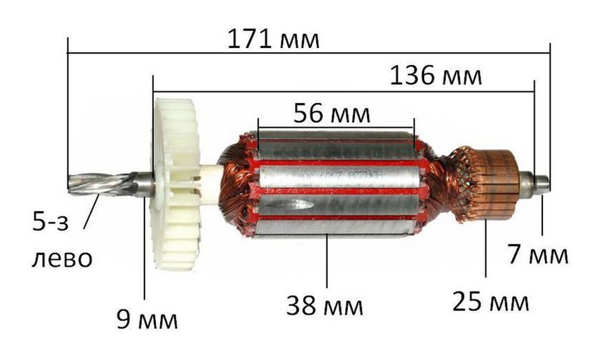 Якір Дриль Темп 1200 (171 * 38 5-з /вліво) 27030-643 фото