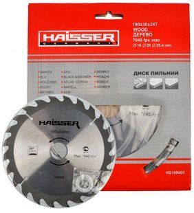 Пильный диск по дереву Haisser 190х30 24 зуб - 1 шт 81482-004 фото