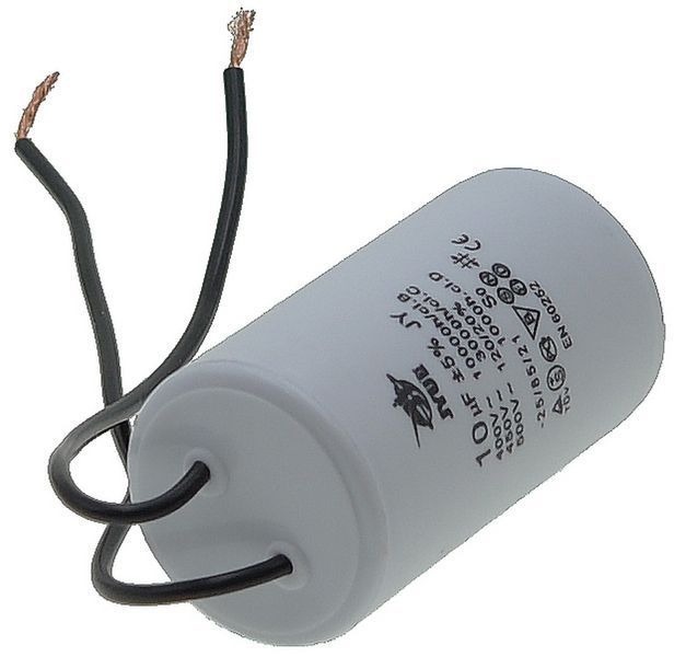 Конденсатор JYUL CBB-60 10мкф - 450 VAC дроту(35*60 mm) 64512-089 фото