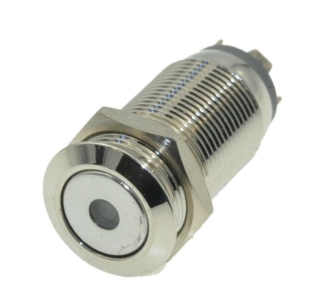 Кнопка антивандальная d14mm резьба 12mm h25mm 2 положения 4 контакта индикация 69053-514 фото