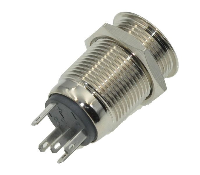 Кнопка антивандальная d18mm різьблення 16mm h27mm 5 контактів індикація 78538-523 фото