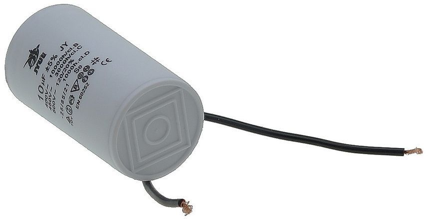Конденсатор JYUL CBB-60 10мкф - 450 VAC дроту(35*60 mm) 64512-089 фото