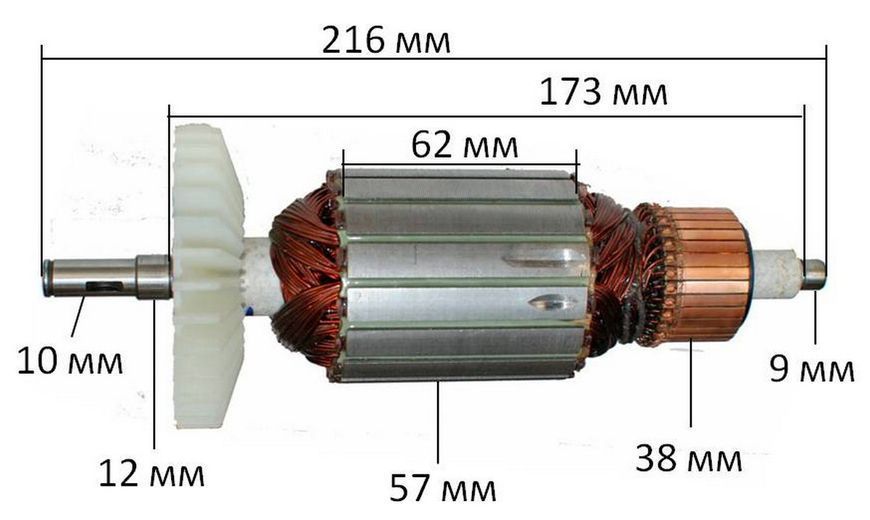 Якір болгарка Craft 230 2500W( 216*57 шпонка 10мм) 26508-113 фото
