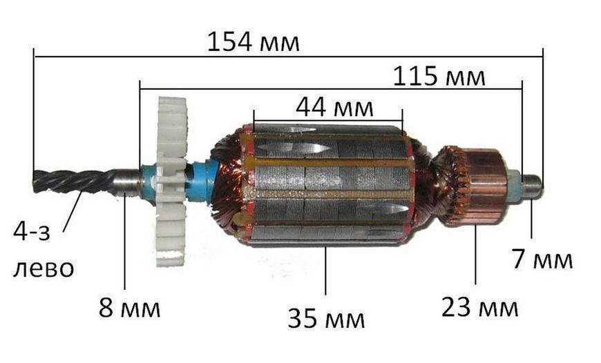 Якорь дрель Craft CPD 13/1100 (154*35 4-з /лево) 26869-484 фото