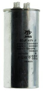 Конденсатор CBB-65 80мкф 450 VAC алюміній JYUL(60*131 mm) 64207-45199 фото