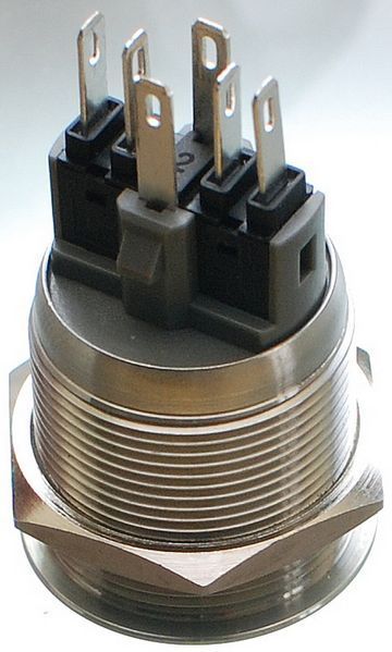 Кнопка антивандальная d25mm різьблення 22mm h34mm 6 контактів індикація 80556-563 фото