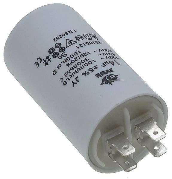 Конденсатор JYUL CBB-60H 14мкф - 450 VAC клеммы (40*70 mm) 64549-126 фото