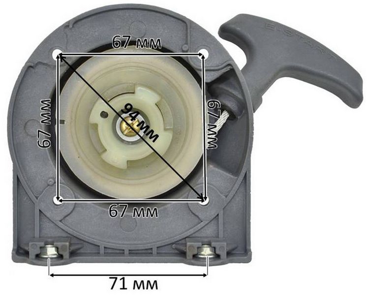 Стартер мотокосы Tekhmann BCG-2215 (МЦ 94*67) 08368-219 фото